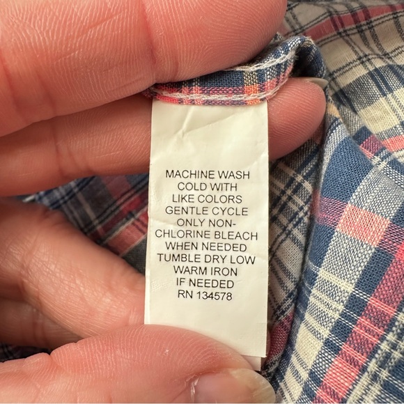 Vineyard Vines Slim Fit Wale Shirt Blue Pink Plaid Button Front Long Sleeve Men - Picture 13 of 14